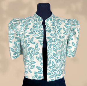 Saturnina Teal Floral Bolero - image