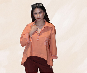 Blusang Kantarines in peach - image