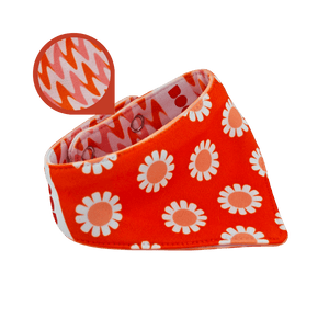 Reversible Pet Bandana - Daisy and Pink Wave - image