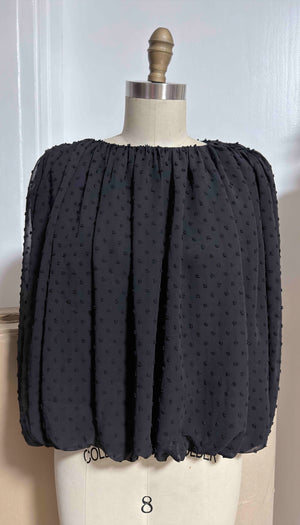 Bubble Top in Black Lightweight Chiffon - image