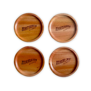 Wooden Engraved Coasters Set of 4 - image