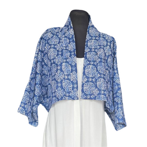 Cropped Kimono in Azulejos - image