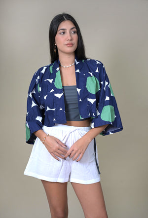 Cropped Kimono in Bright Bubbles - image
