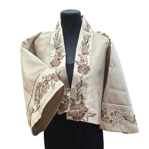 Cropped Kimono in Champagne Bloom - image