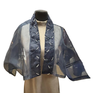 Cropped Kimono in Midnight Sheer - image