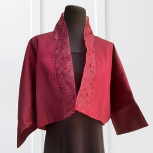 Cropped Kimono in Pomegranate