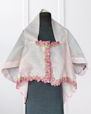 Multi-Way Kimono in Blush Petal Embroidery - image