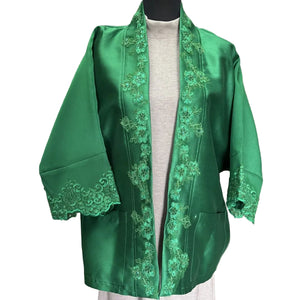 Straight Cut Kimono in Emerald Lace - image