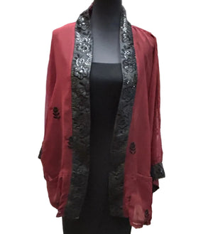 Straight Cut Kimono in Ladybug - image