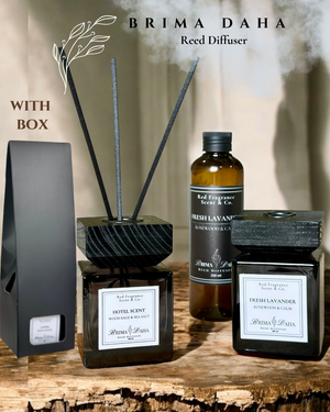 Reed Diffuser Set 100ML BLACK bottle size - Hotel Scent, Fresh Bamboo, Warm Cotton, Fresh Lavender, Cherry Blossom, Ocean Fresh, Coffee - image
