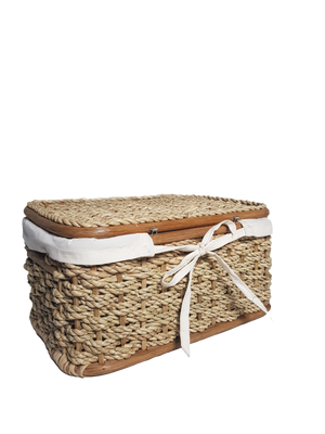 Celestine Buri Storage Box with Lid and Cloth - image