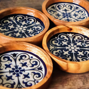 Hand Painted Wooden Coaster Set - image