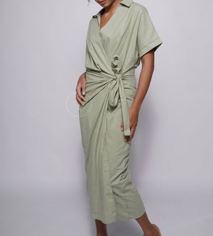 Freya Linen Wrap Dress - image