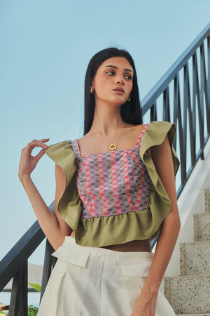 Kaye Ruffled Crop Top - image