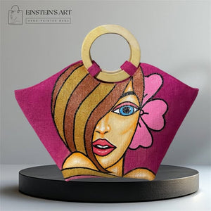 JRC Hand-Painted Abaca Bag with Wooden Handle (Large) - image