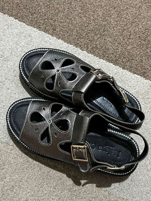 Sol Platform Sandals in Dark Silver - image