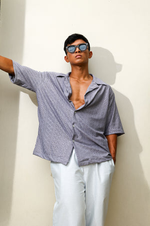 Premium Anglaise Cuban Shirt | Azzuro - image