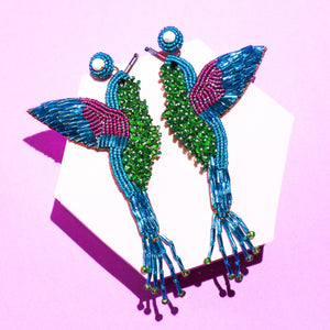 Blue Hummingbird Earrings - image