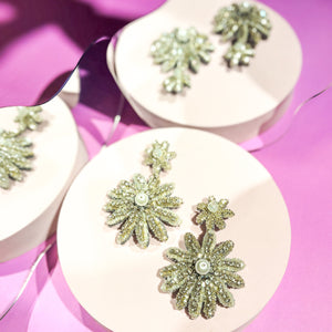 Flower Power Earrings in Frosted White - image