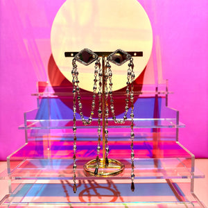 Gold Diamond Drip Earrings - image