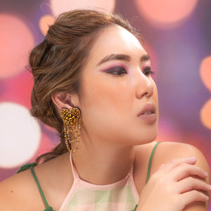 Gold Enchained Hearts Earrings - image