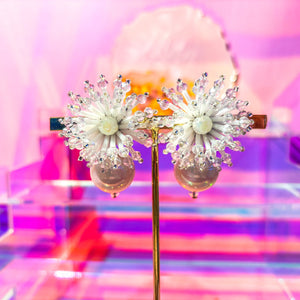White Firework Earrings - image