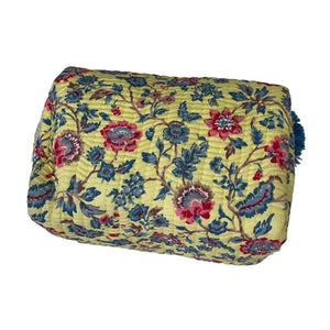 Floral Indian Block Print Toiletry Pouch - image