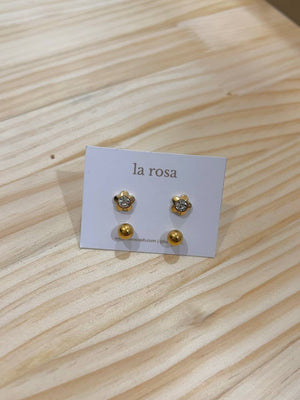 Flower CZ Stud Set - image