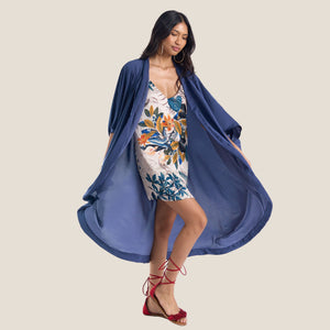 Bughaw Flowy Kimono - image
