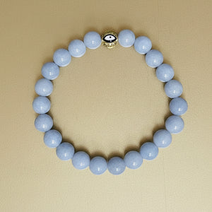 AQUAMARINE WITH EVEIL EYE BRACELET - image