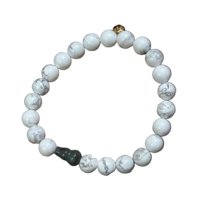 Howlite with Dark Green Jade - image