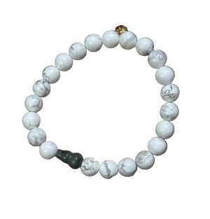 Howlite with Dark Green Jade - image