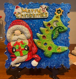 Eco-Festive Santa & Tree Plaque - image