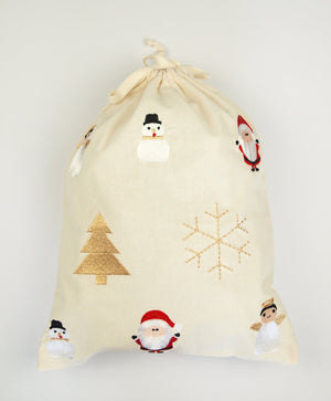 Christmas Characters on Light Canvas Mini Sac - image