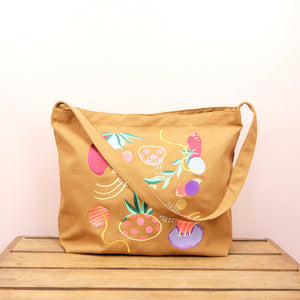 Comet on Dark Khaki Canvas Medium Sling Bag - image