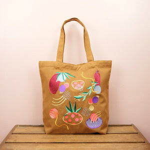 Comet on Dark Khaki Canvas Shoulder Tote - image