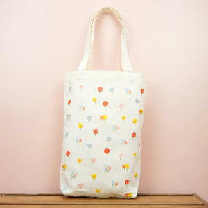 Cotton Candy Flowers on Natural Canvas Medium Tote - image