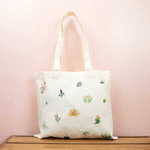 Desert on Small Natural Canvas Tote - image