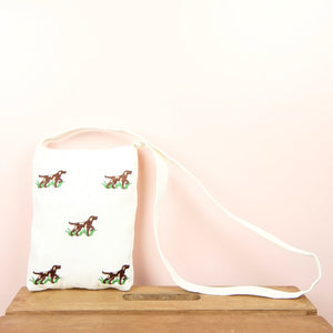 Dog in the Park on Natural Canvas Mini Sling Bag - image