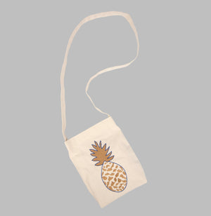 Fancy Pineapple on Natural Canvas Mini Sling Bag - image