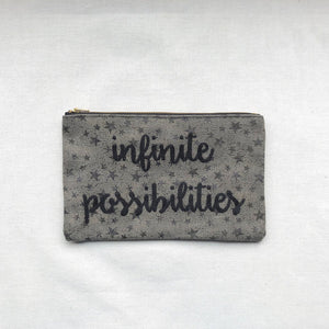 Infinite Possibilities on Stars Canvas Small Zip Up Pouch - image