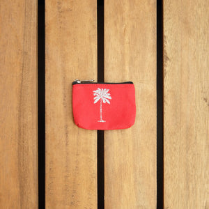L.A. on Red Canvas Coin Purse (two sided embroidery) - image