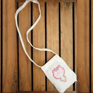 Mrs Kitty on Natural Canvas Mini Sling Bag - image