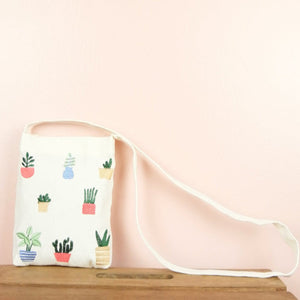 Plants are Our Friends on Natural Canvas Mini Sling Bag - image