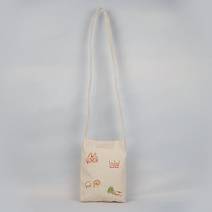 Playful Kitten on Natural Canvas Mini Sling Bag - image
