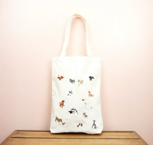 Puppies on Natural Canvas Medium Tote - image