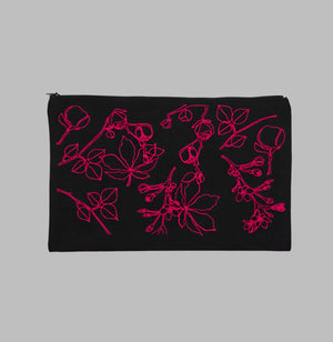 Roses in Black Canvas Clutch - image