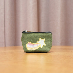 Shooting Star on Moss Canvas Coin Purse - image