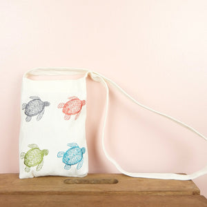 Turtles on Natural Canvas Mini Sling Bag - image