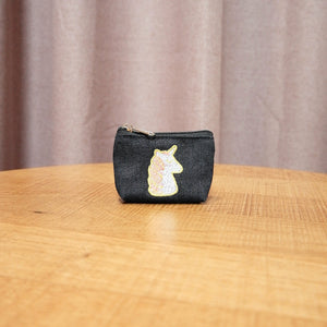 Unicorn on Dark Denim Coin Purse - image